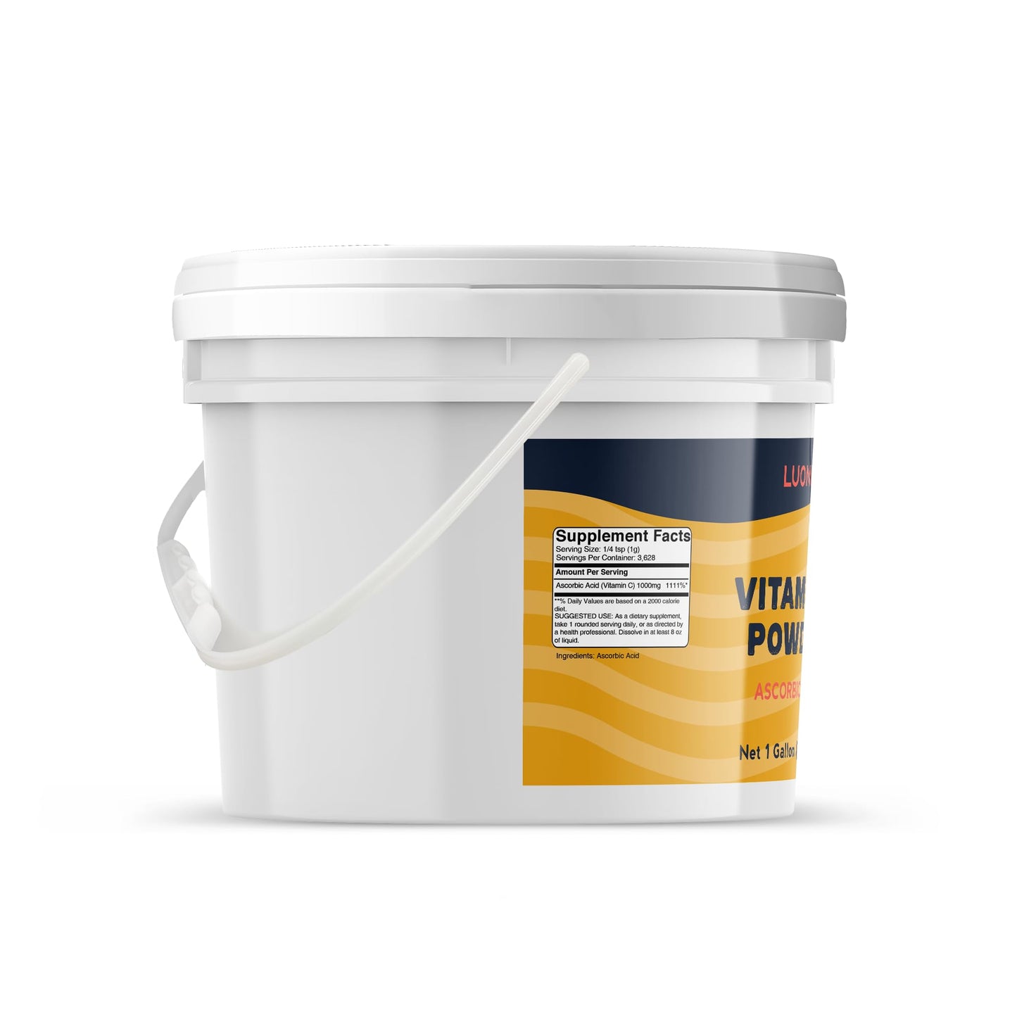 Luonix Vitamin C Powder – Ascorbic Acid, 1 Gallon Bucket for Supplements & DIY Skincare