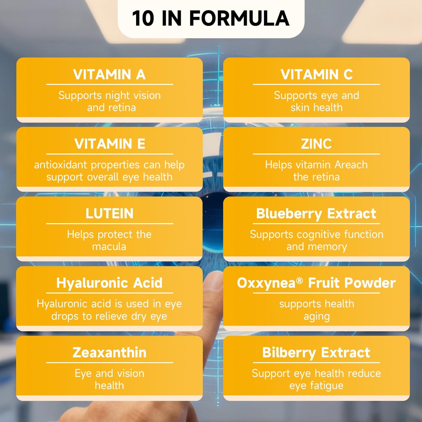 Sugar Free Lutein Gummies 5mg + 1mg Zeaxanthin for Eye Health – Orange Flavor, 60 Count