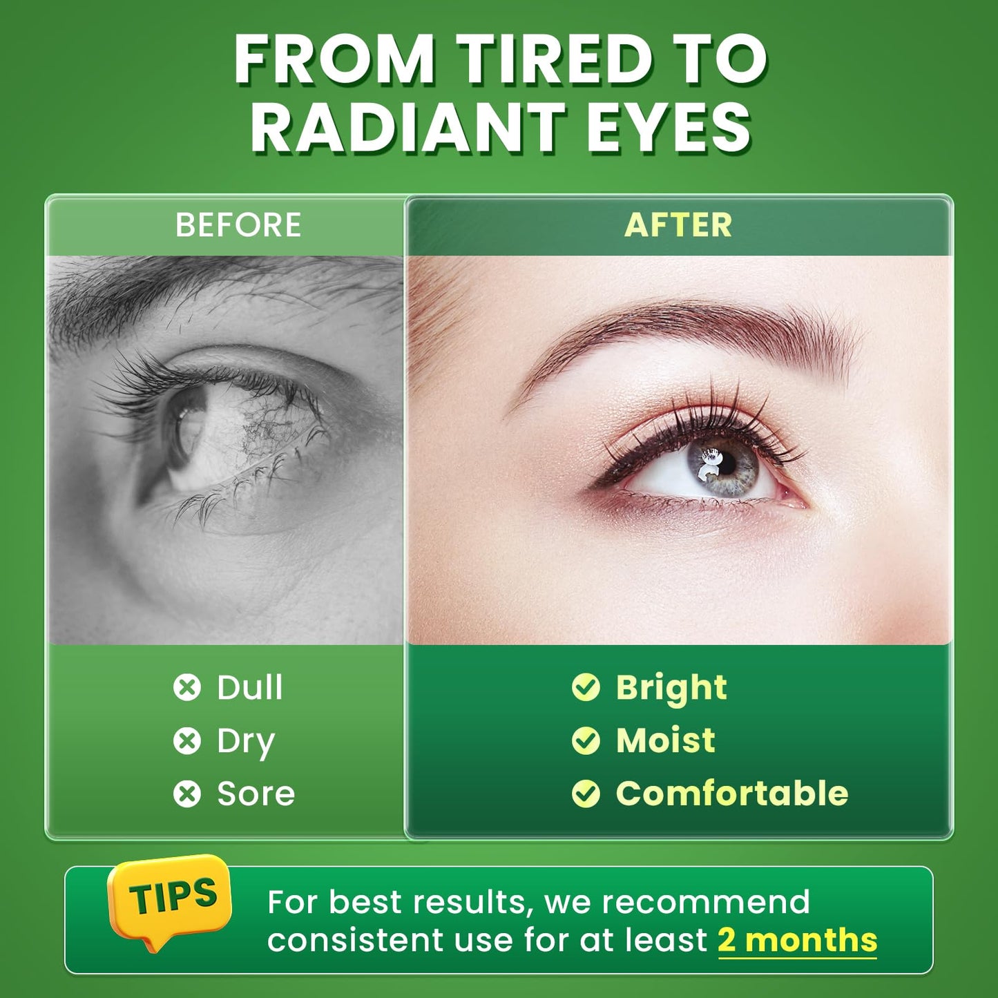 Lutein & Zeaxanthin AREDS 2 Eye Vitamins - Bilberry, Astaxanthin & Ginkgo - 60 Capsules