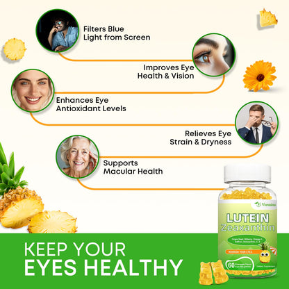 Lutein 20 mg with Zeaxanthin Gummies - Eye Health Vitamins 60 Count