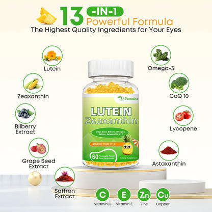 Lutein 20 mg with Zeaxanthin Gummies - Eye Health Vitamins 60 Count