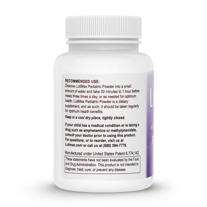 Lutimax Pediatric Powder Brain Supplement with Luteolin & Rutin - Kids Memory, Focus, Muscle & Immune Support Brain Supplements - Nootropic Antioxidants - 100 Servings