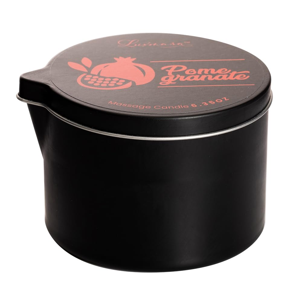 LUXMASA Soybean Massage Candle for Couples - Pomegranate, 6.35 oz