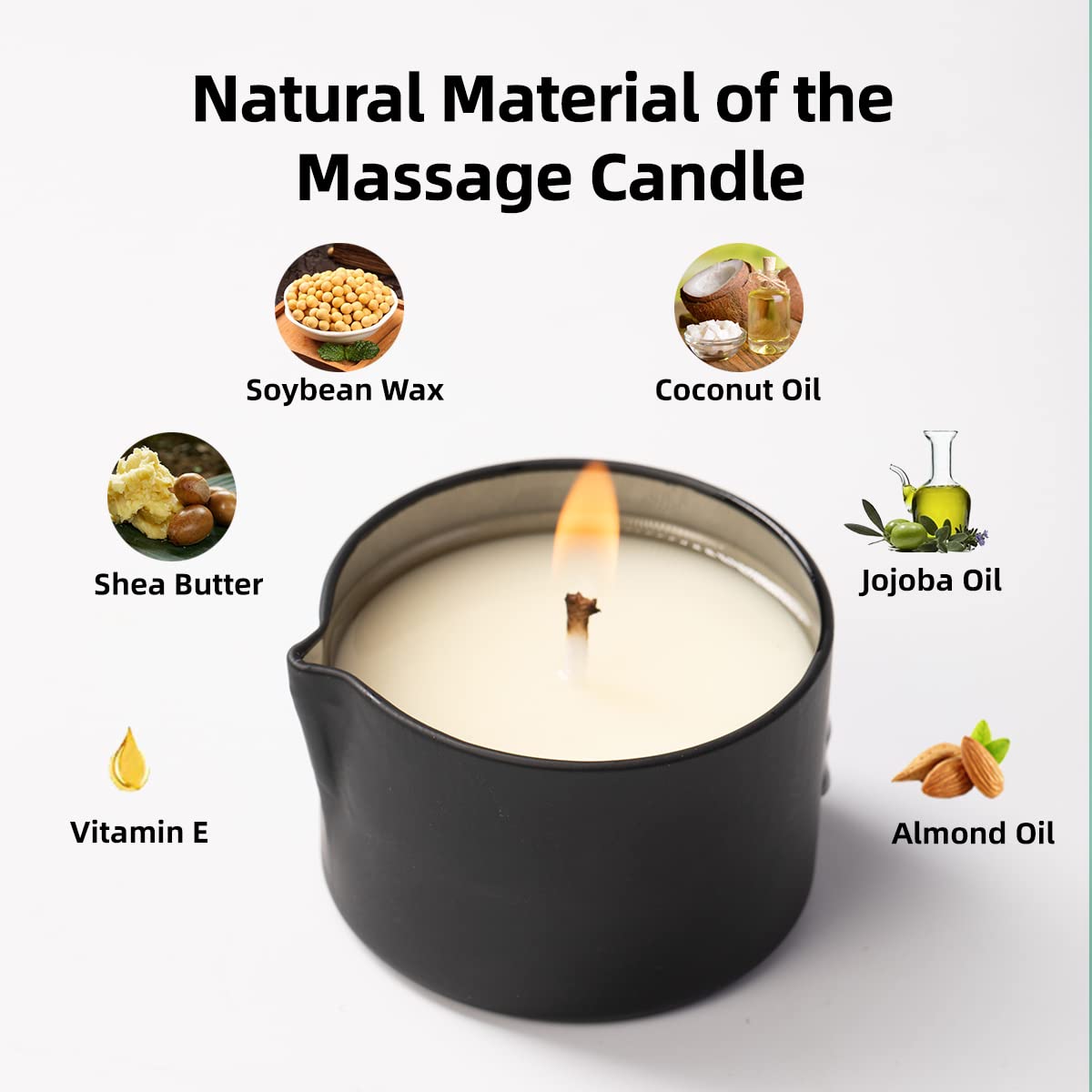 LUXMASA Soybean Wax Warming Massage Oil Candle – Stress Relief, Skin Moisturizing, Romantic Gift