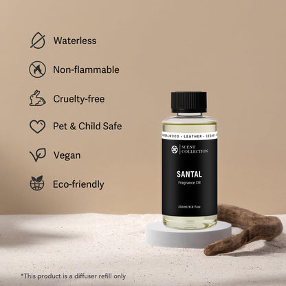 Luxury Hotel Scent Santal Diffuser Oil – Waterless 200ml Sandalwood, Non-Toxic