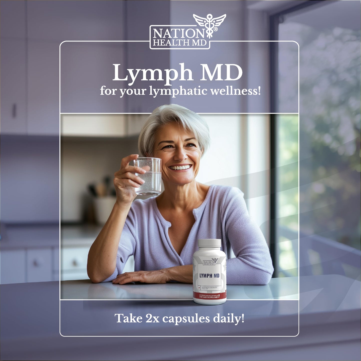 NATION HEALTH MD Lymph MD – Lymphatic Drainage Supplement with Bromelain, Echinacea, Burdock, Dandelion & More | 60 Capsules