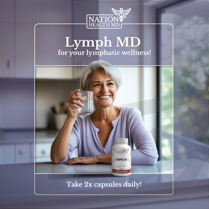 NATION HEALTH MD Lymph MD – Lymphatic Drainage Supplement with Bromelain, Echinacea, Burdock, Dandelion & More | 60 Capsules