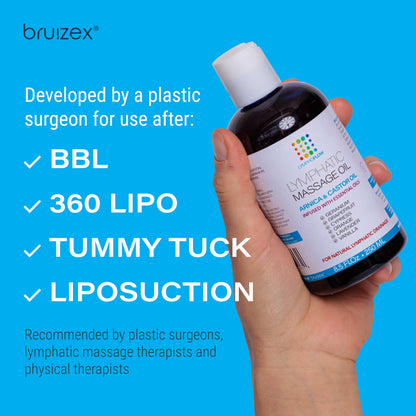 Lymphatic Drainage Massage Oil with Arnica & Castor Oil | Post-Surgery Recovery | Bruizex