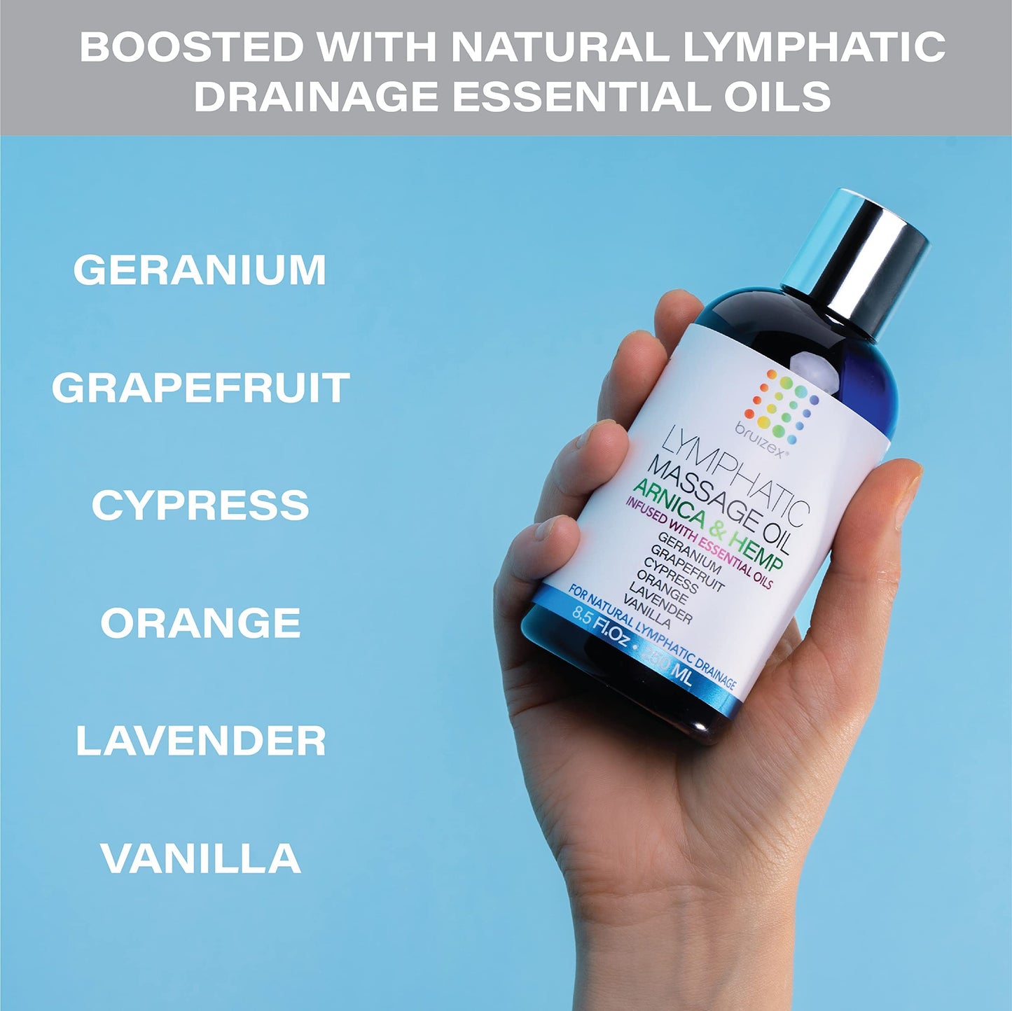 Arnica & Hemp Lymphatic Massage Oil – 8.5 oz for Post-Surgery Recovery & Detox