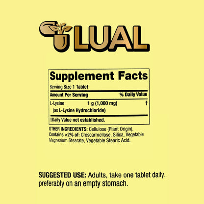 Spring Valley L-Lysine 1000 mg – 100 Tablets | Immune Support