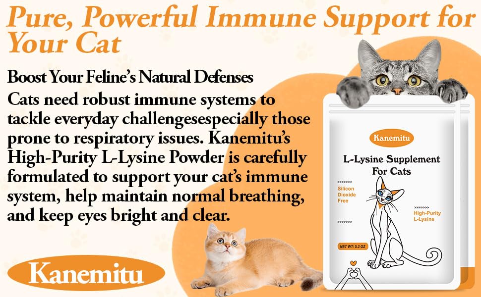 Lysine for Cats Micro Granulated L-Lysine Supplement 5.3 oz | Immune & Respiratory Support