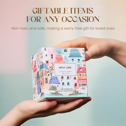M&SENSE Mint Lime Candles – 10.2 oz Soy Wax, Non-Toxic, 60 Hours Burn, Home Scented Gifts