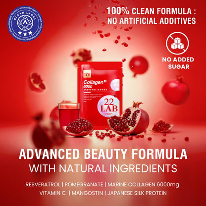m2 Liquid Collagen Drink – 6000mg Super Concentrate, 68% More Collagen in 24h (8pk)