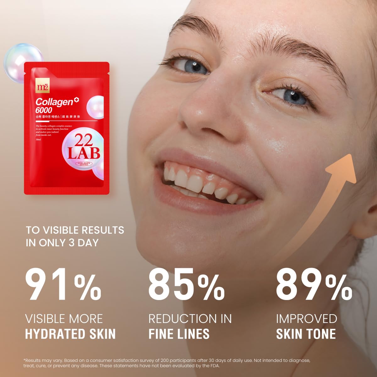 m2 Liquid Collagen Drink – 6000mg Super Concentrate, 68% More Collagen in 24h (8pk)