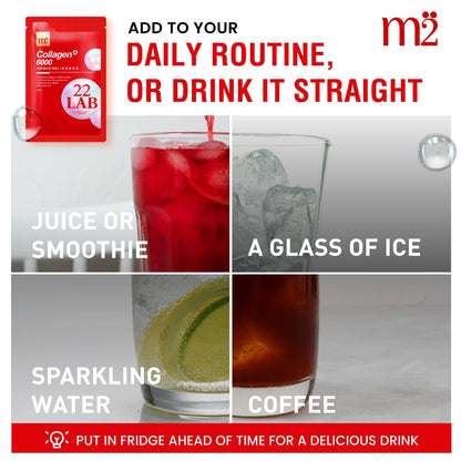 m2 Liquid Collagen Drink – 6000mg Super Concentrate, 68% More Collagen in 24h (8pk)