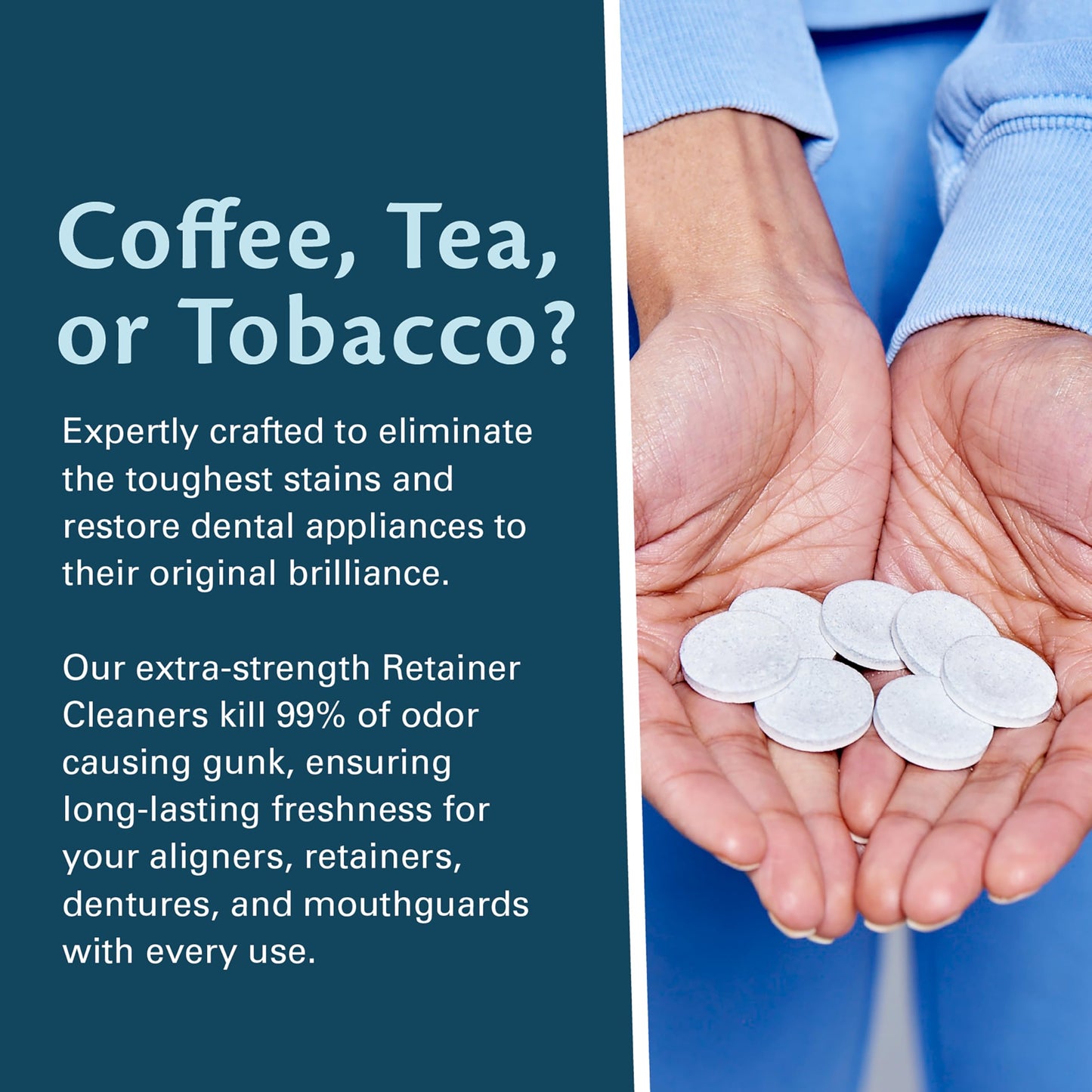Coffee & Tea Retainer Cleaner Tablets – 120 Count (4-Month) | M3 Naturals