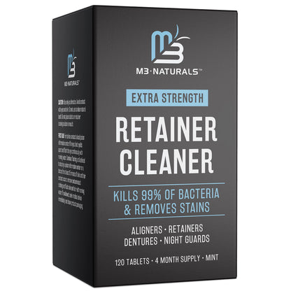 M3 Naturals Retainer Cleanser Tablets – Invisalign Cleaner, Odor & Stain Removal, 120 Tablets