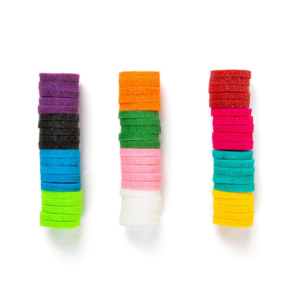 mEssentials Premium Quality 60pcs - 17mm Diameter, 3mm Thick Essential Oil Aromatherapy Necklace and Bracelet Diffuser Refill Pads (10 Assorted Colors)
