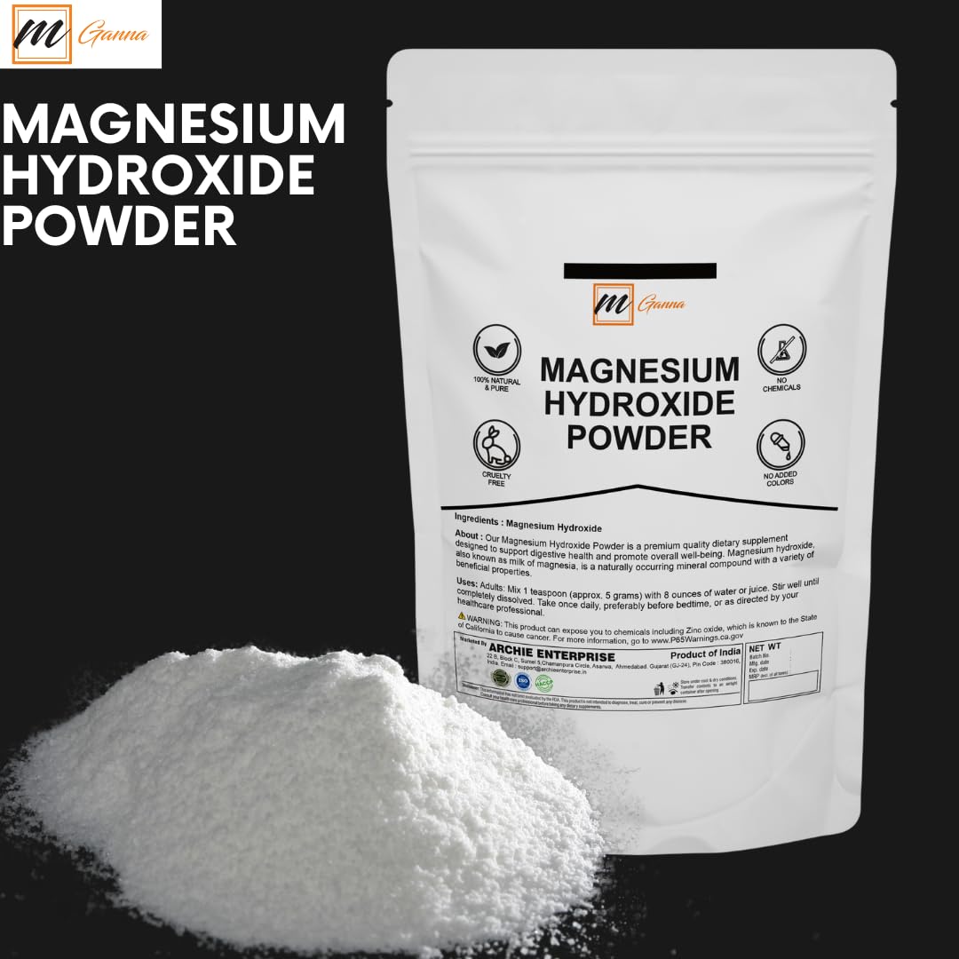 mGanna Magnesium Hydroxide Powder 227 GMS / 0.5 lbs | Premium Wellness
