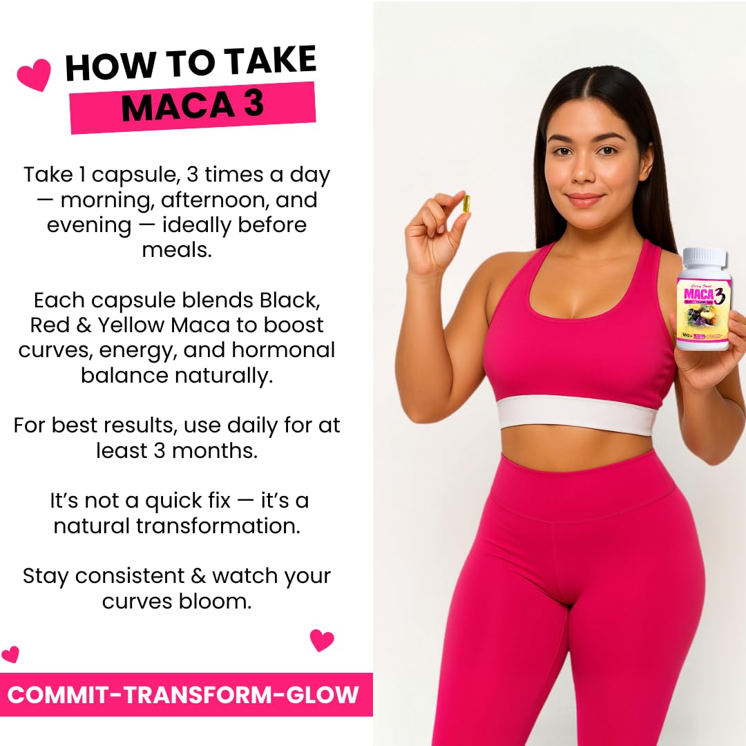 Maca 3 Capsules – Black, Red & Yellow Maca Root Blend – Feminine Balance & Natural Body Support