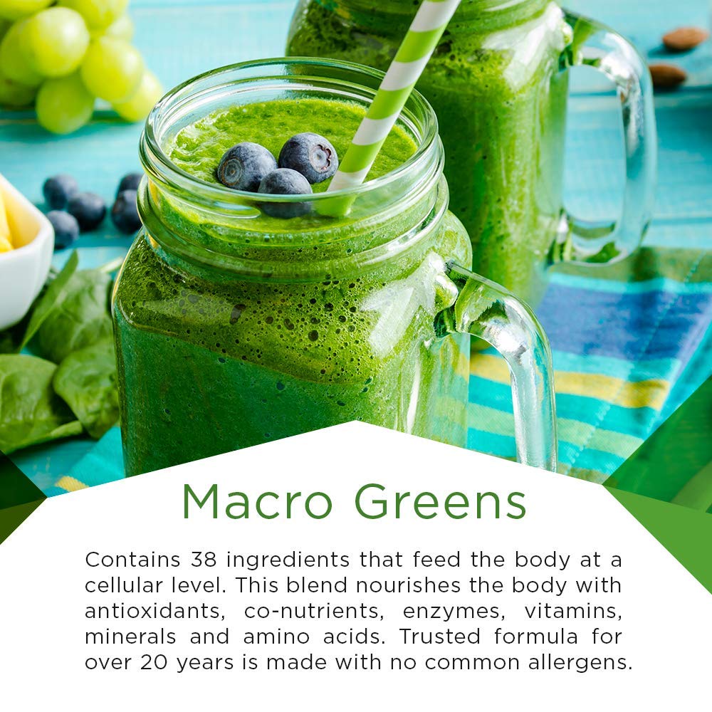 MacroLife Naturals Macro Greens Powder – 38-in-1 Superfood, Probiotics & Digestive Support | 10oz