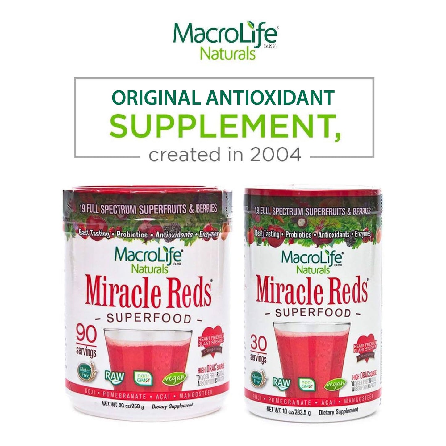 MacroLife Naturals Miracle Reds – 19-Superfruit Powder with Probiotics & Enzymes