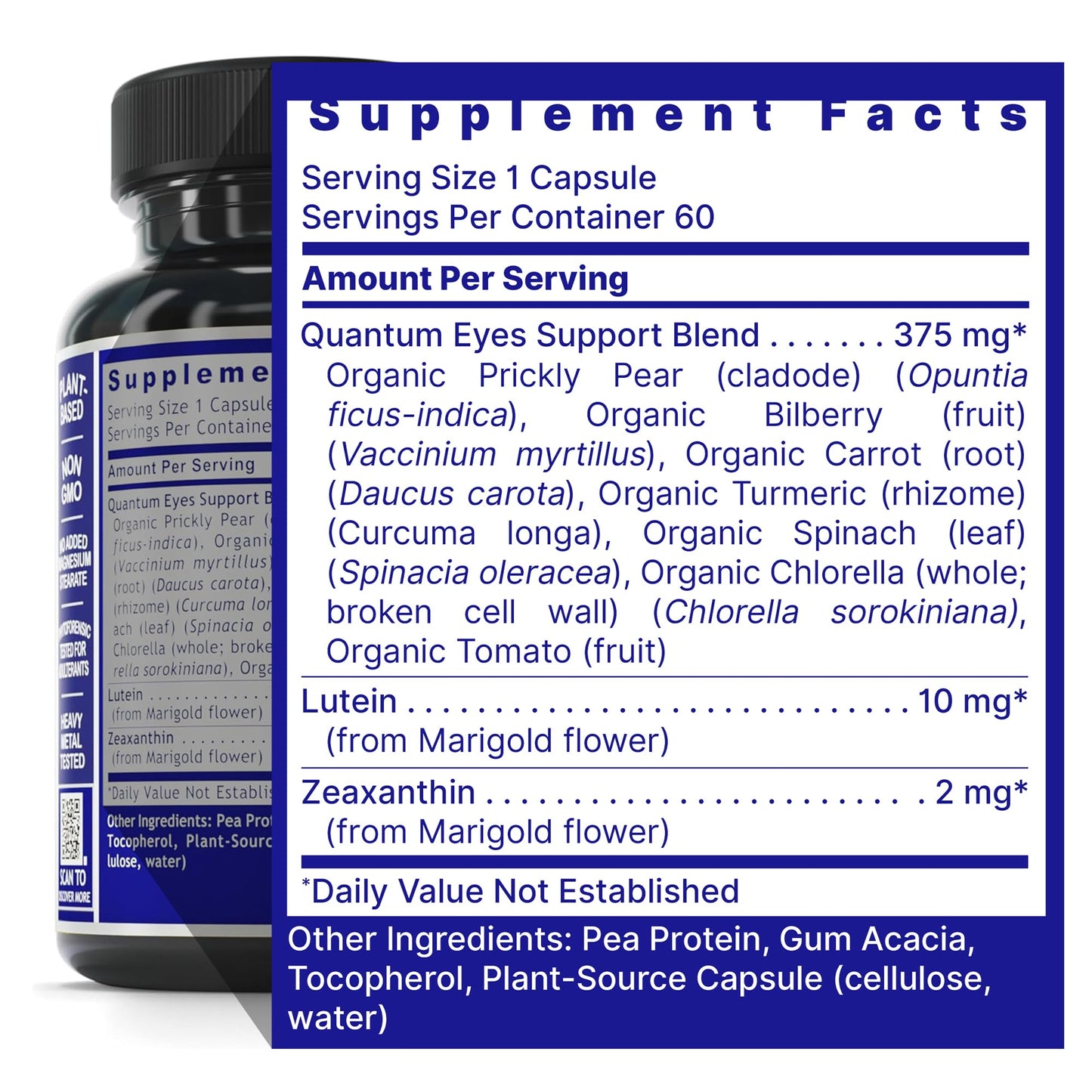 Quantum Nutrition Labs Eye Support - Eye Health Vitamins with Lutein & Zeaxanthin - 60 Vegetarian Capsules