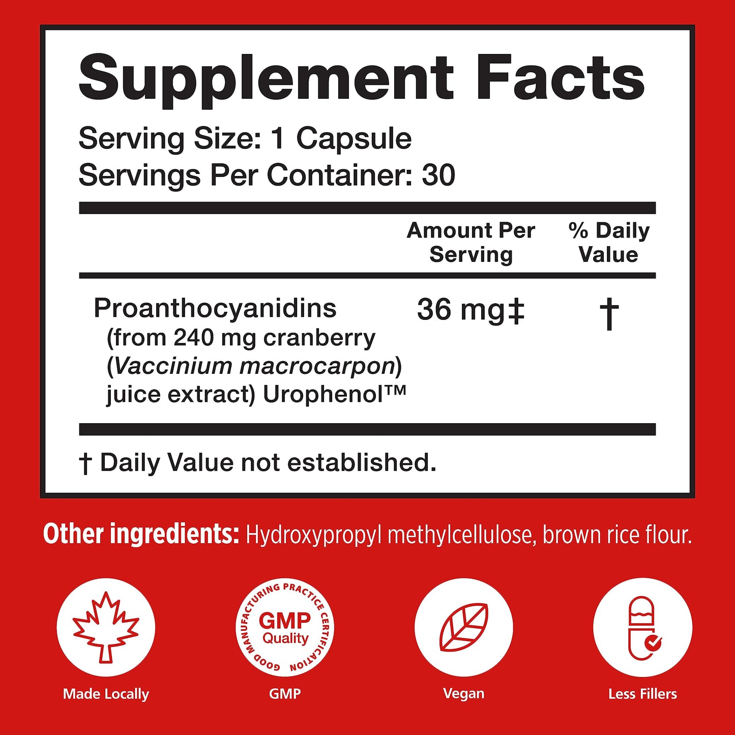Szio+ Utiva Cranberry PACs – 36 mg PACs Clinically Studied UTI Prevention for Women | 30 Veggie Capsules