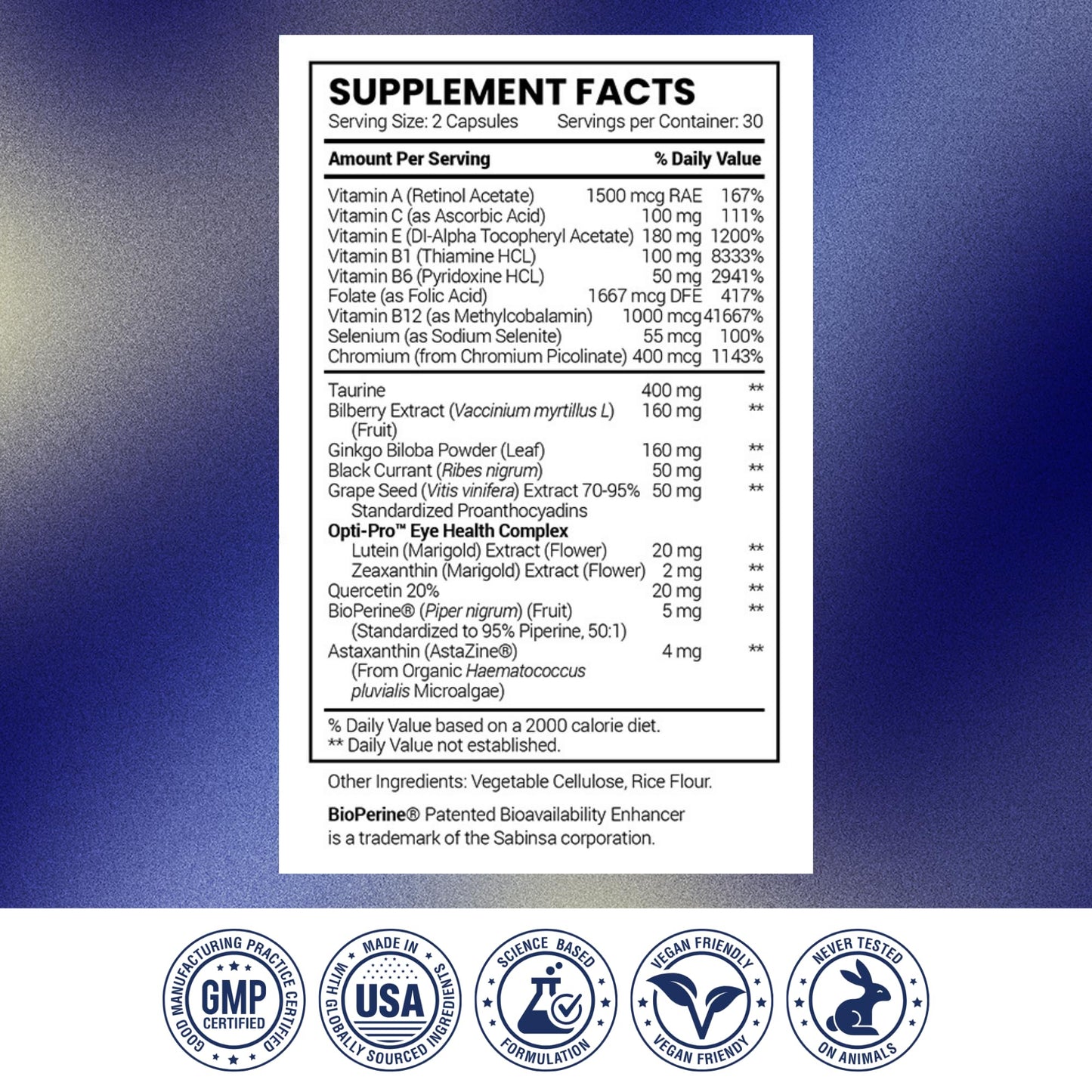 Research Verified Eye Health - Nourish Eyes & Vision, Support Retina, 360 Capsules | Made in USA