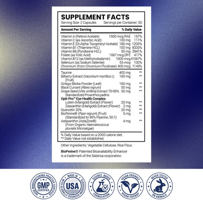 Research Verified Eye Health - Nourish Eyes & Vision, Support Retina, 360 Capsules | Made in USA