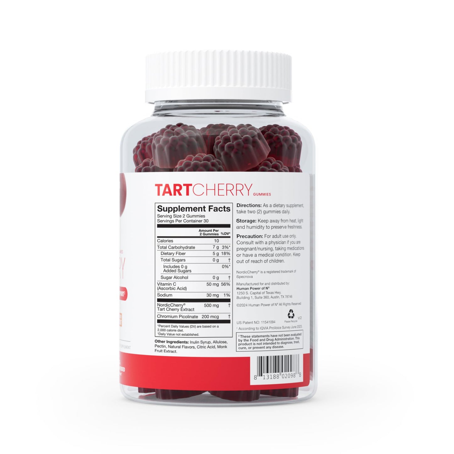 Humann Tart Cherry Gummies – NSF Certified Sport, Sugar-Free & Vegan
