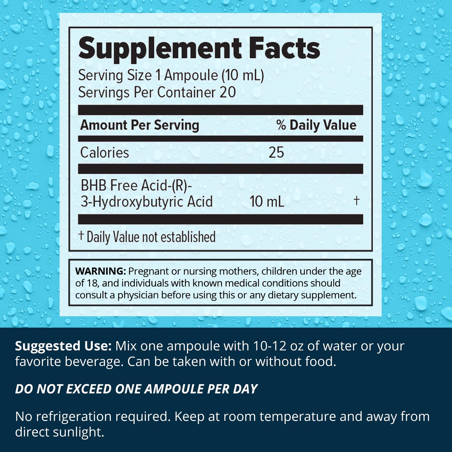 Dr. Boz Pucker UP! Clear Ketones – 20 Packets | Fast-Acting Liquid BHB for Energy & Clarity, Made in USA