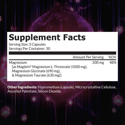 MagEnhance Magtein Magnesium Complex – Magnesium L-Threonate with Glycinate & Taurate (90 capsules)