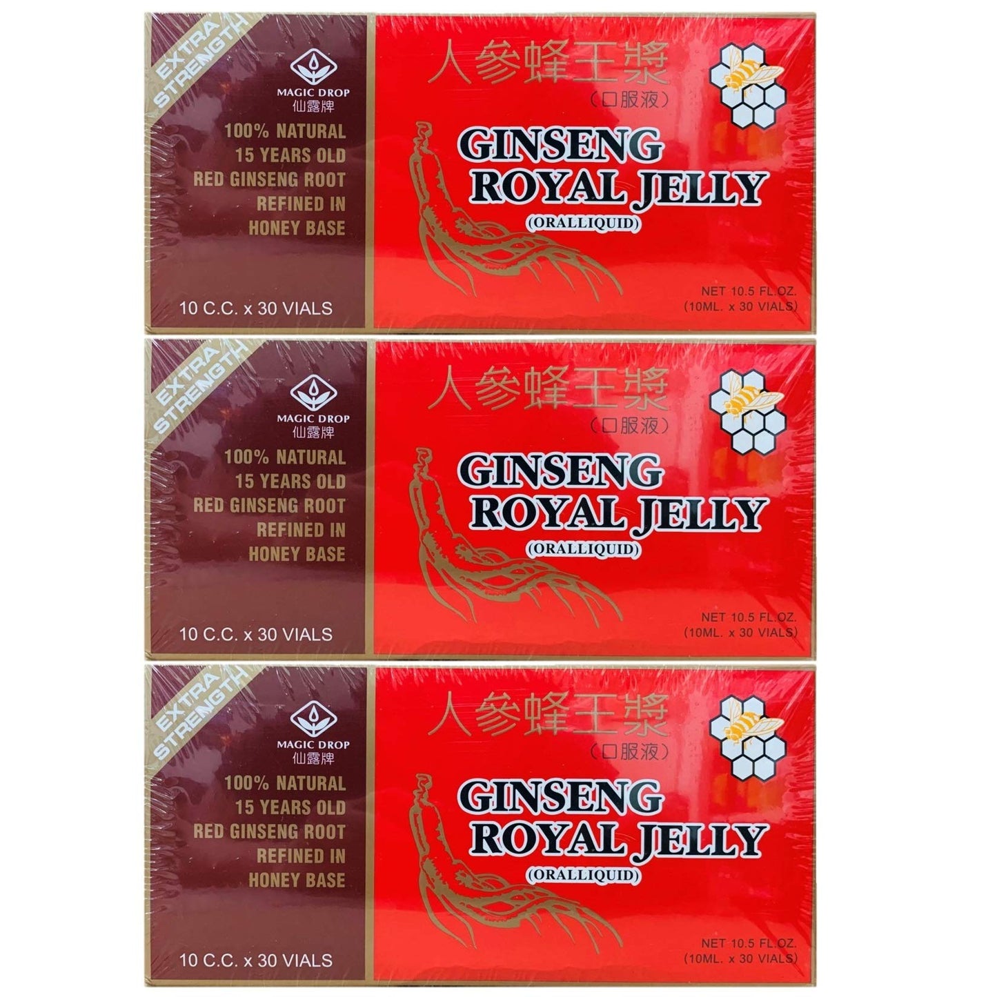 3 Boxes Magic Drop Ginseng Royal Jelly – 90 Vials (30 Vials/Box)