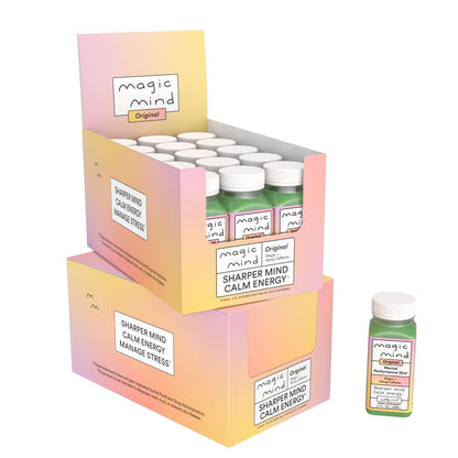 Magic Mind Focus Energy Drink Shots – No Jitters, Stress Relief, Matcha, Ashwagandha, Mushrooms | 2 fl oz (30 Pack)