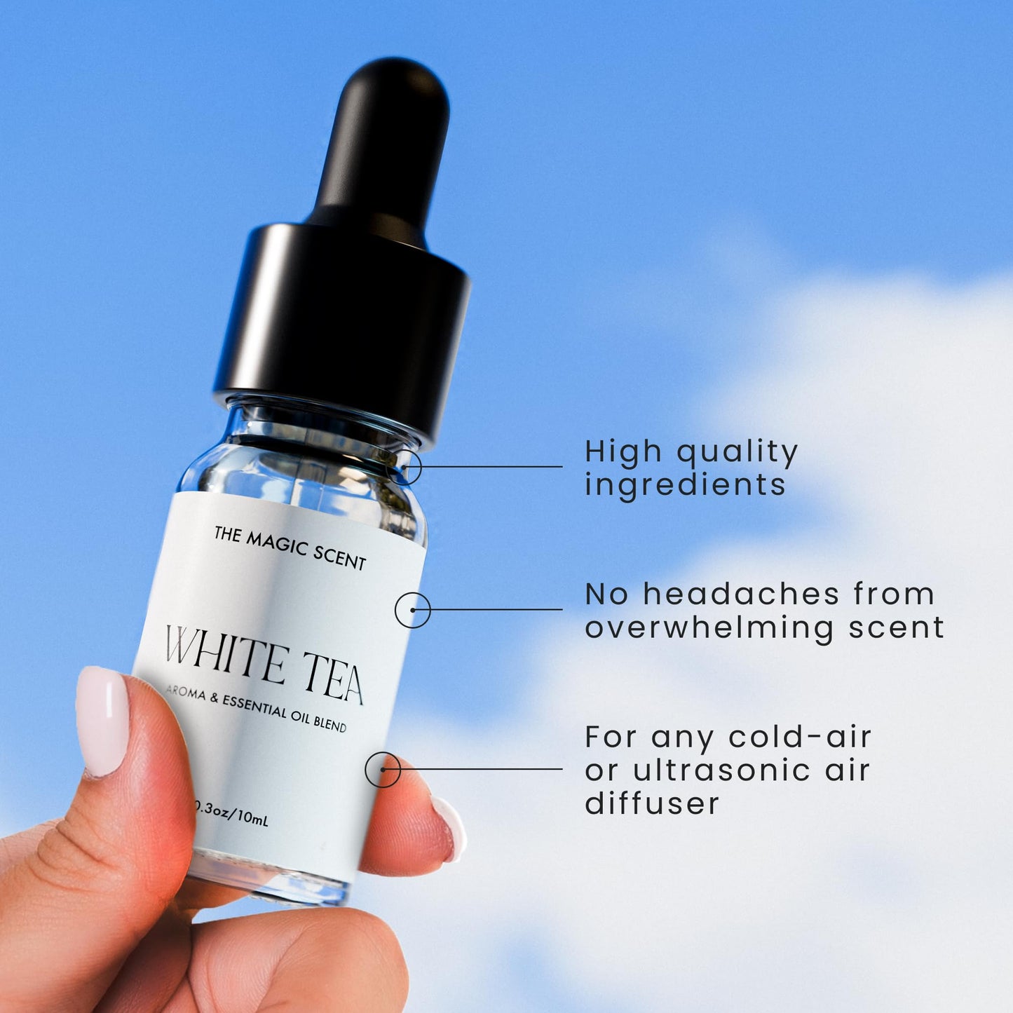 The Magic Scent White Tea Diffuser Oil - Hotel & Home Luxury Scents - 0.3 oz / 10 mL