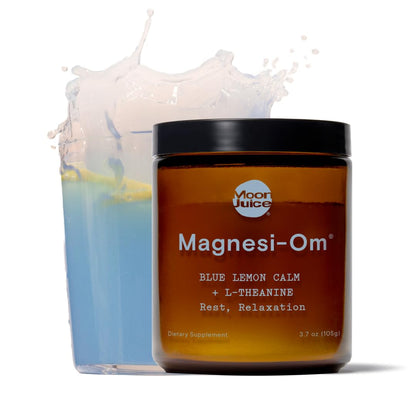 Moon Juice Magnesi-Om Magnesium Powder – Chelated Magnesium + L-Theanine for Rest, Relaxation & Regularity – Vegan & Non-GMO – Blue Lemon, 4.2 oz