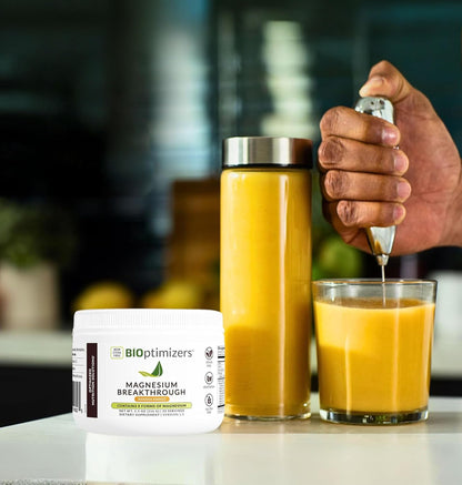 BIOptimizers Magnesium Breakthrough Drink – 8 Forms, Electrolytes, Banana Mango