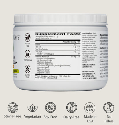 BIOptimizers Magnesium Breakthrough Drink – 8 Forms, Electrolytes, Banana Mango