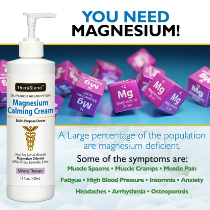 Magnesium Calming Cream 16 oz | Soothing Mineral Moisturizer