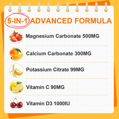 Magnesium Carbonate Gummies 500mg - High Absorption Magnesium Supplement for Digestive & Muscle Support | Sugar Free, Vegan, Pineapple, 60 Count