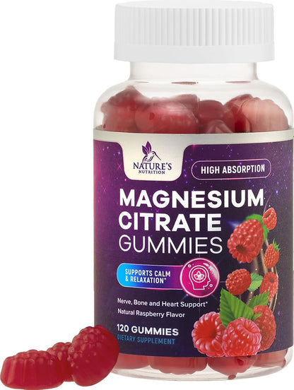 Magnesium Citrate Gummies - High-Absorption Vegan Supplement (120 Gummies)