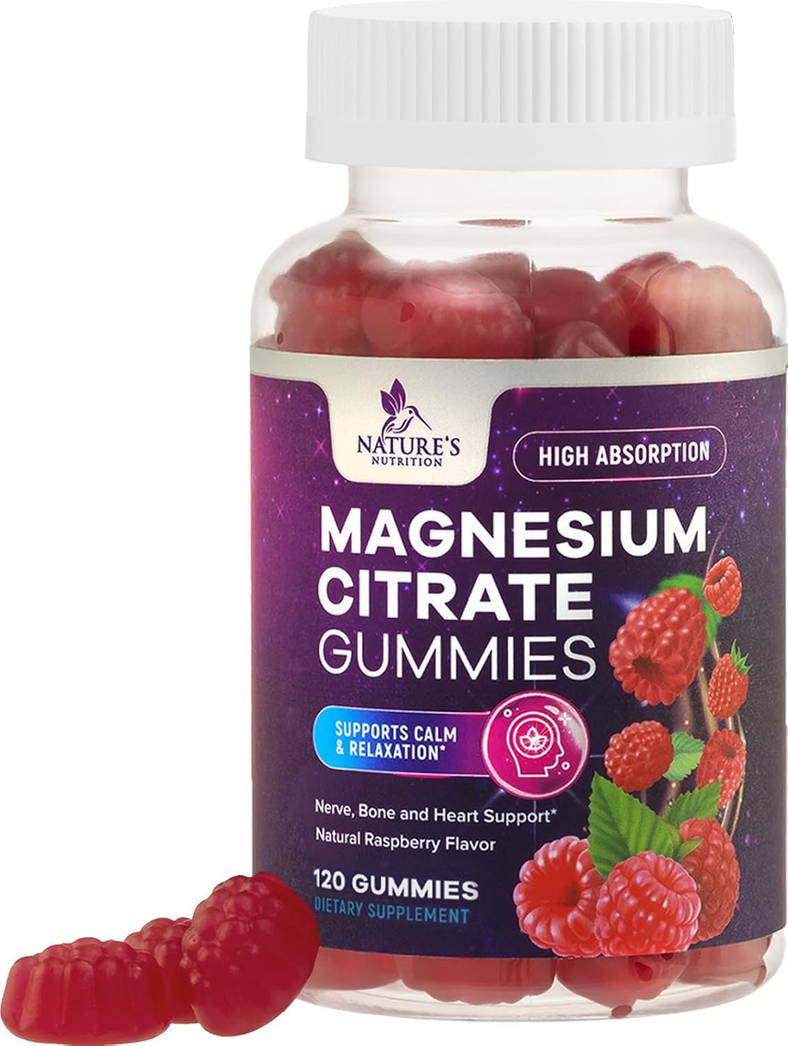 Magnesium Citrate Gummies - High-Absorption Vegan Supplement (120 Gummies)