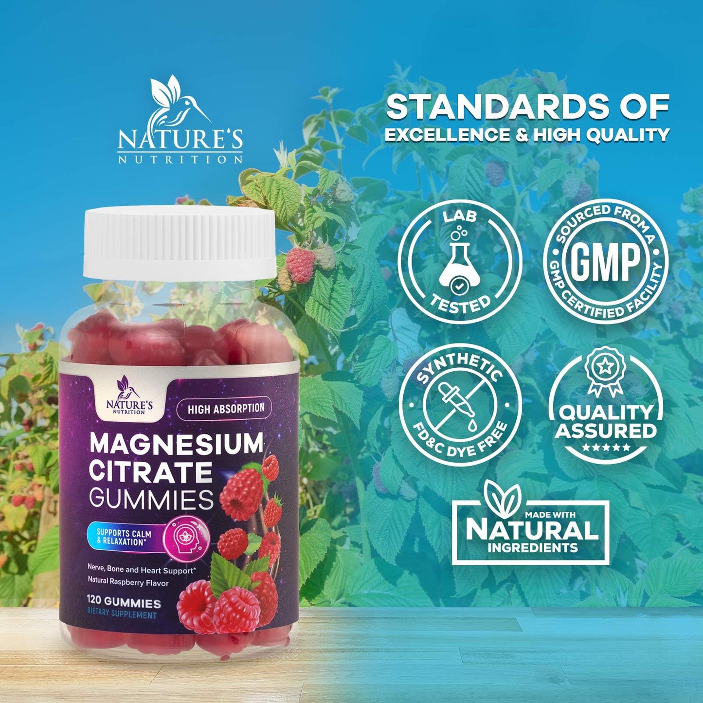 Magnesium Citrate Gummies - High-Absorption Vegan Supplement (120 Gummies)