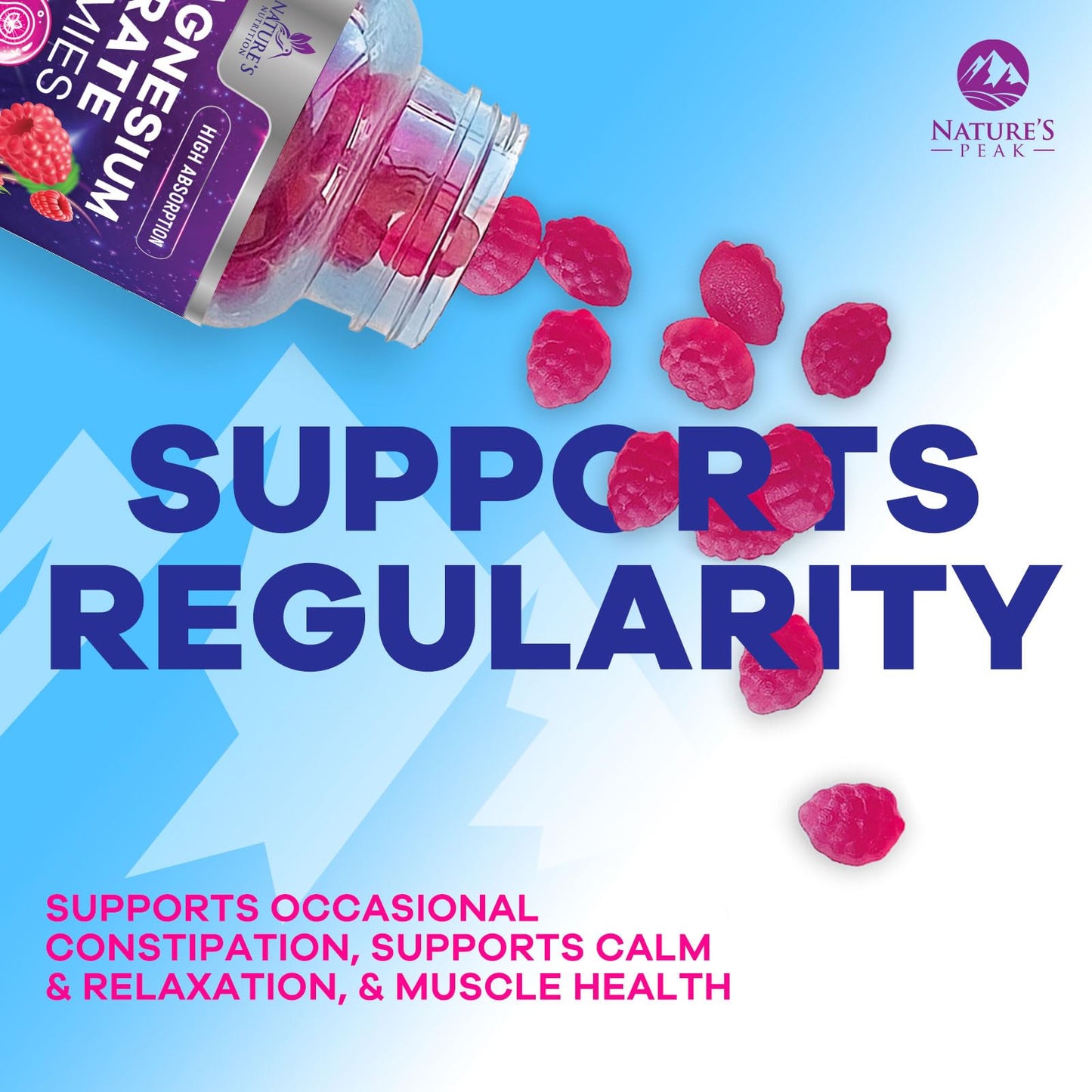 Magnesium Citrate Gummies - High-Absorption Vegan Supplement (120 Gummies)