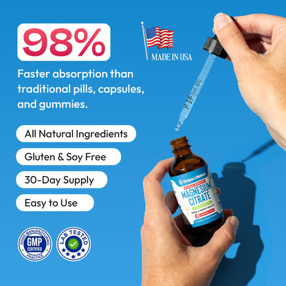 Magnesium Citrate Liquid – Bioavailable 150 mg Magnesium, Vegan (Mixed Berry, 60 mL)