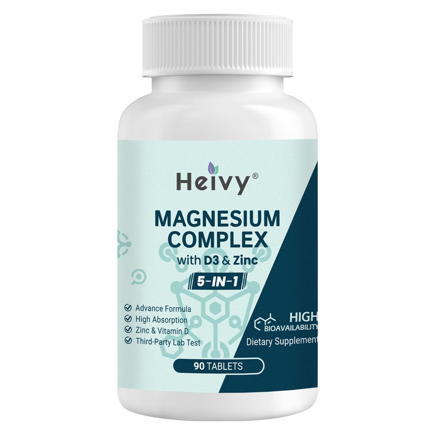 Magnesium Complex 3 Pack with Zinc & Vitamin D3 | Glycinate, Citrate, Malate, Oxide, Gluconate – 270 Tablets