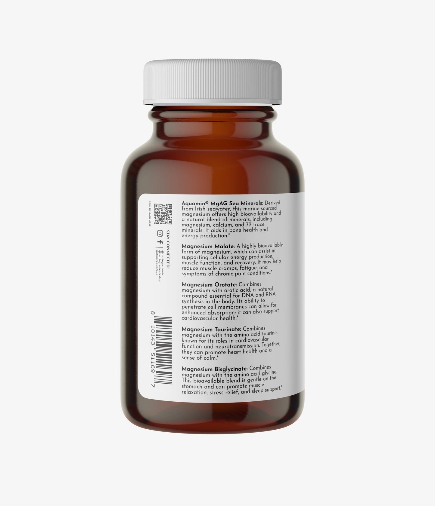 Just Ingredients Magnesium Complex – Five Bioavailable Forms for Relaxation, Sleep & Mood Support | 60 Capsules