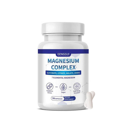 Magnesium Complex 7-Elemental – 1000mg Glycinate, Citrate & Malate | 90 Vegan Capsules