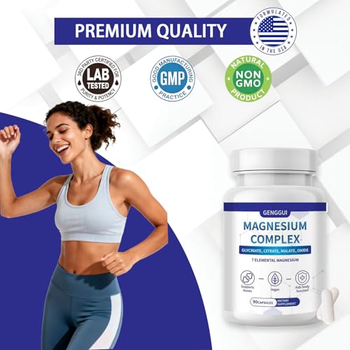 Magnesium Complex 7-Elemental – 1000mg Glycinate, Citrate & Malate | 90 Vegan Capsules